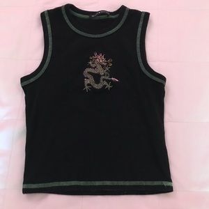 embroidered dragon brandy tank
